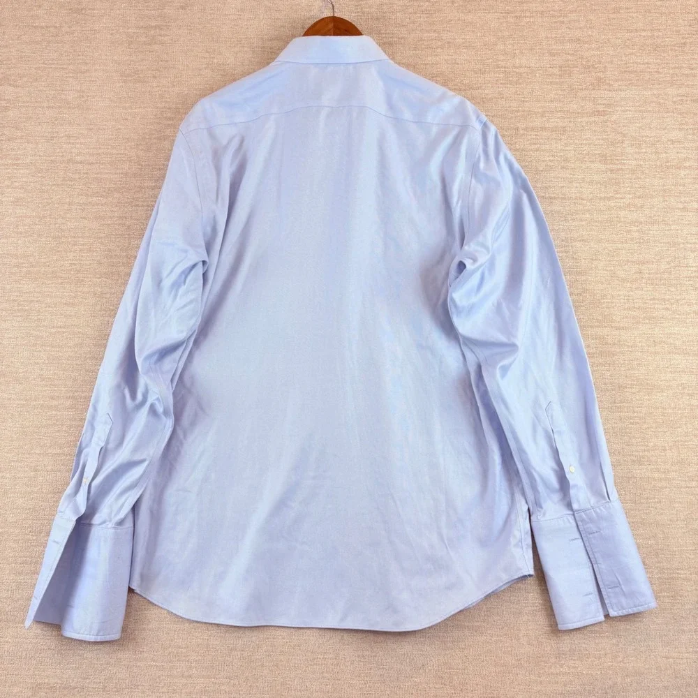 Banana Republic 17-17.5 XL Slim Fit No-Iron French Cuff Royal Oxford Dress Shirt